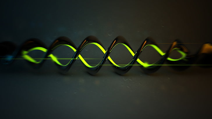 3d, abstract, cgi, digital art, DNA, lines, Simple Background, Spiral, HD wallpaper
