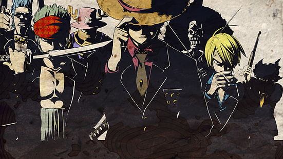อะนิเมะ, One Piece, Monkey D. Luffy, Roronoa Zoro, Sanji, วอลล์เปเปอร์ HD HD wallpaper