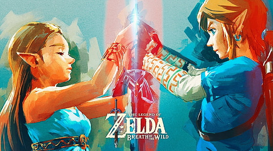 Legend of Zelda Breath of the Wild game conver, The Legend of Zelda: Breath of the Wild, Nintendo, Link, Zelda, The Legend of Zelda, Princess Zelda, Master Sword, Tapety HD HD wallpaper