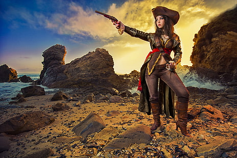 Piraten, Küste, Cosplay, HD-Hintergrundbild HD wallpaper
