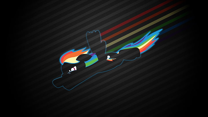 Fondo de pantalla de My Little Pony Rainbow Dash, vuelo, amabilidad, arcoiris, silueta, pony, My Little Pony, Rainbow Dash, Fondo de pantalla HD