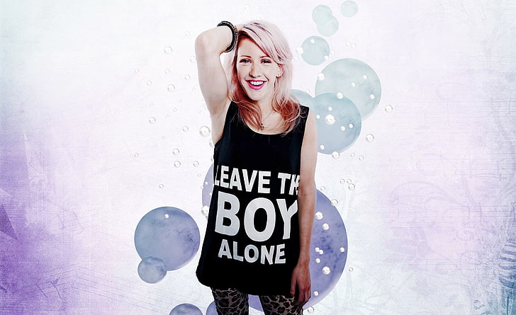 Ellie Goulding, women's black tank top, Music, Others, Smile, Funny, HD wallpaper