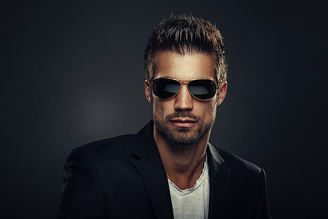 Uomo, modello, barba, uomo, occhiali da sole, Sfondo HD HD wallpaper