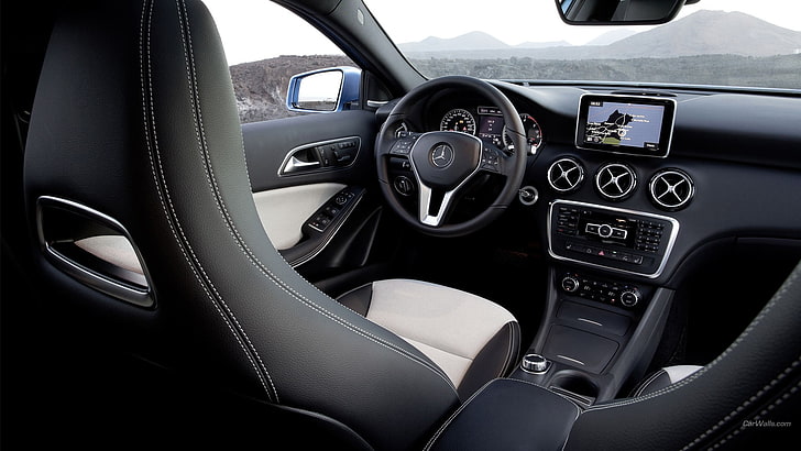 Mercedes Clase A, automóvil, vehículo, interior del automóvil, Fondo de pantalla HD
