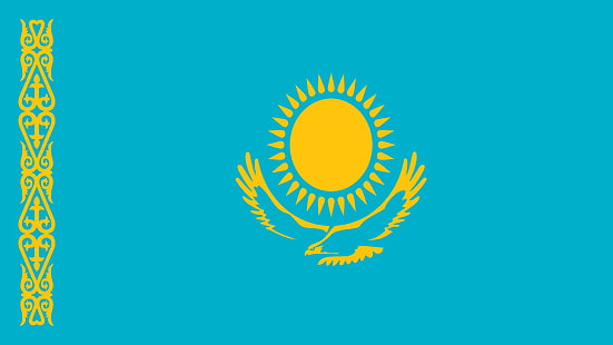 флаг на Казахстан, HD тапет HD wallpaper