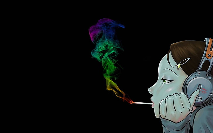 420، ganja، headphones، marijuana، smoke، weed، خلفية HD