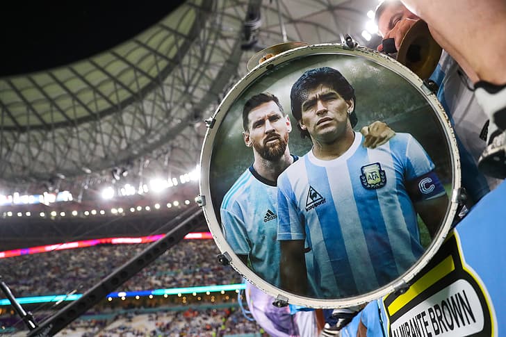 Football, footballers, football stadium, Argentina, soccer, FIFA World Cup, Fifa World Cup 2022, FIFA, Qatar, celebrity, drums, HD wallpaper