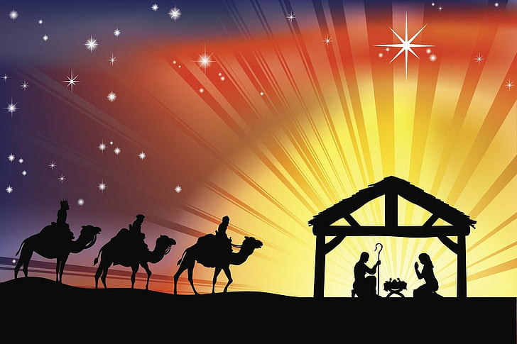 Holiday, Christmas, Angel, Camel, Jesus, Mary (Mother of Jesus), Night, HD  wallpaper | Wallpaperbetter