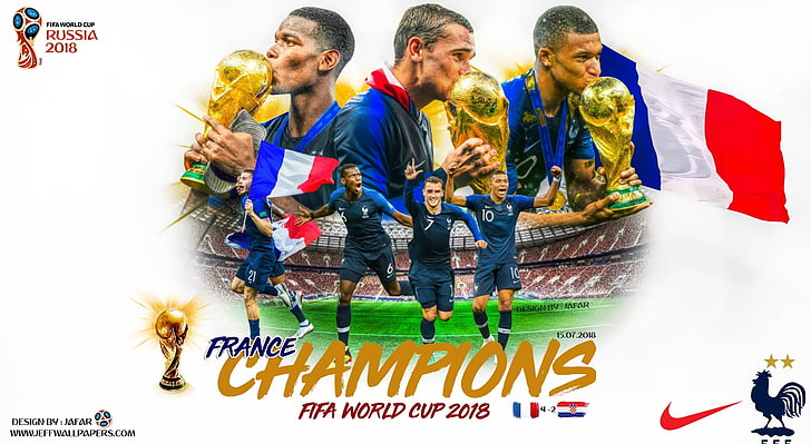 FRANCE CHAMPIONS FIFA WORLD CUP 2018, กีฬา, ฟุตบอล, แมนเชสเตอร์ยูไนเต็ด, คริสเตียโนโรนัลโด, แชมเปี้ยนส์ลีกรอบชิงชนะเลิศ, เนย์มาร์, ปารีส, ฝรั่งเศส, griezmann, ฟุตบอลโลก 2018, ฟีฟ่าเวิลด์คัพรัสเซีย 2018, เวิลด์คัพ 2018 รัสเซีย, ฟุตบอลโลกรอบสุดท้าย 2018, ป็อกบา , mbappe, ฟุตบอลโลกรอบสุดท้าย, วอลล์เปเปอร์ HD