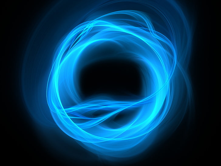 Abstract, Blue, Apophysis (software), Circle, Fractal, HD wallpaper
