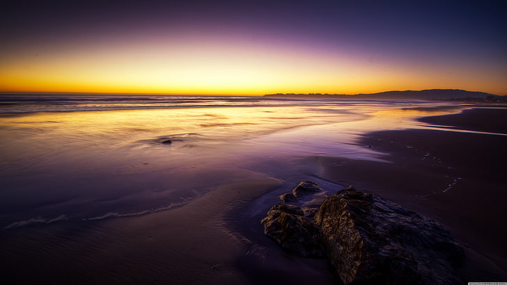 Gewässer, Landschaft, Sonnenuntergang, Meer, Strand, HD-Hintergrundbild