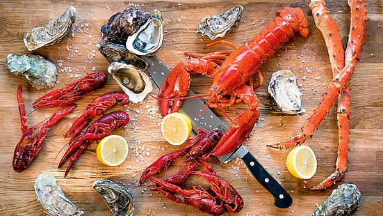 crayfish, crustacean, american lobster, lobster, arthropod, king crab, food, crab, meal, meat, delicious, dinner, gourmet, tasty, vegetable, fresh, plate, restaurant, cooking, cuisine, healthy, invertebrate, dish, seafood, beef, sauce, eat, nutrition, pepper, lunch, salad, diet, steak, chili, close, fish, tomato, ingredient, raw, grilled, HD wallpaper HD wallpaper