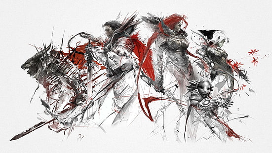 artwork of warriors, Guild Wars 2, artwork, HD wallpaper HD wallpaper