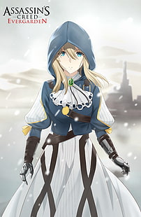 Assassin's Creed, Violet Evergarden, Anime Girls, blonde, blaue Augen, HD-Hintergrundbild HD wallpaper