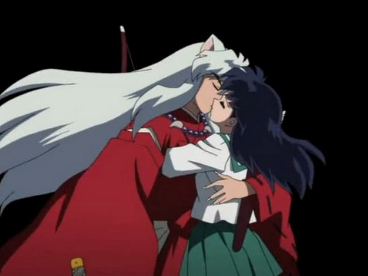 Аниме Inuyasha Kiss in the Darkness Аниме Inuyasha HD Art, аниме, Inuyasha, Kagome, kiss, HD тапет