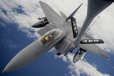 самолет, F-15 Eagle, Boeing KC-135 Stratotanker, McDonnell Douglas F-15E Strike Eagle, HD тапет HD wallpaper