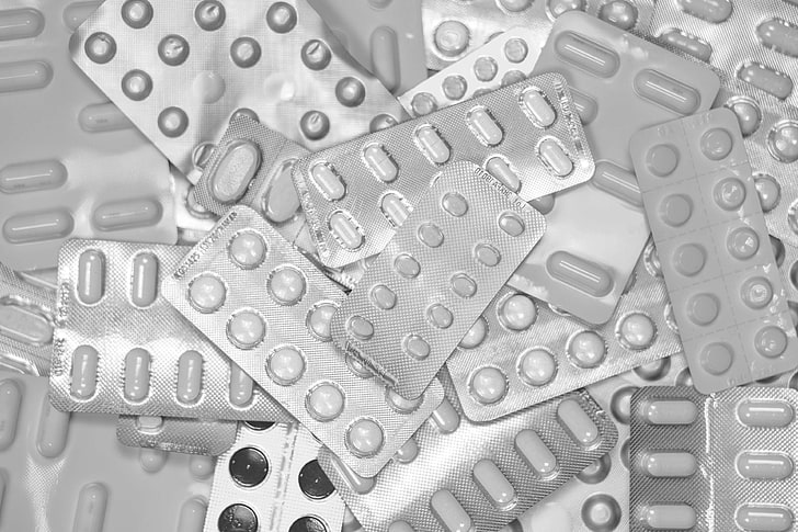 abstract, business, capsules, close up, drugs, health, healthcare, illness, industry, medical, medication, medicine, monochrome, packaging, pattern, pharmaceutical, pile, pills, science, shapes, HD wallpaper