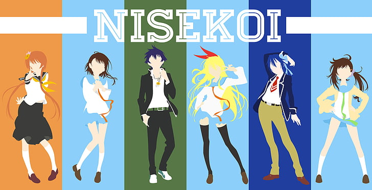 Anime, Nisekoi, Chitoge Kirisaki, Haru Onodera, Kosaki Onodera, Marika Tachibana, Raku Ichijō, Seishirou Tsugumi, HD wallpaper