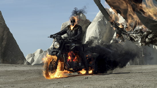 Ghost Rider, Nicolas Cage, 2012, Johnny Blaze / Ghost Rider, Ghost Rider: Spirit of Vengeance, Ghost rider 2, HD wallpaper HD wallpaper