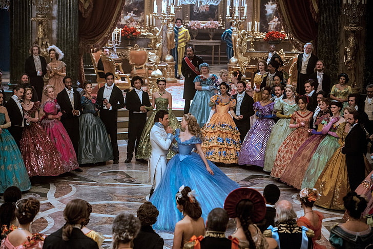 Film, Cinderella (2015), Lily James, Richard Madden, Wallpaper HD