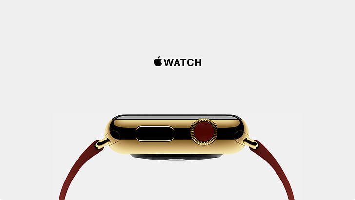 kasing aluminium emas Apple Watch Series 4, jam tangan apel, konsep, jam tangan, apel, Wallpaper HD