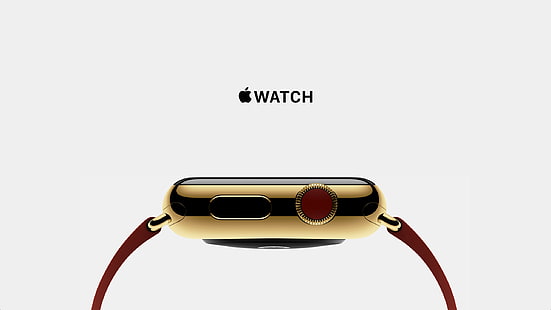 guld aluminiumfodral Apple Watch Series 4, apple klocka, koncept, klocka, apple, HD tapet HD wallpaper
