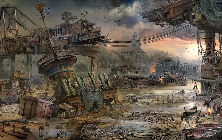 apocalyptic, Kiev, artwork, futuristic, HD wallpaper