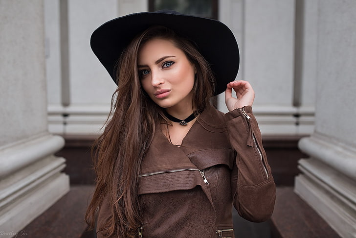 topi, si rambut cokelat, wanita, model, Dmitry Shulgin, Veronica (Dmitry Sn), Veronika Avdeeva, Wallpaper HD