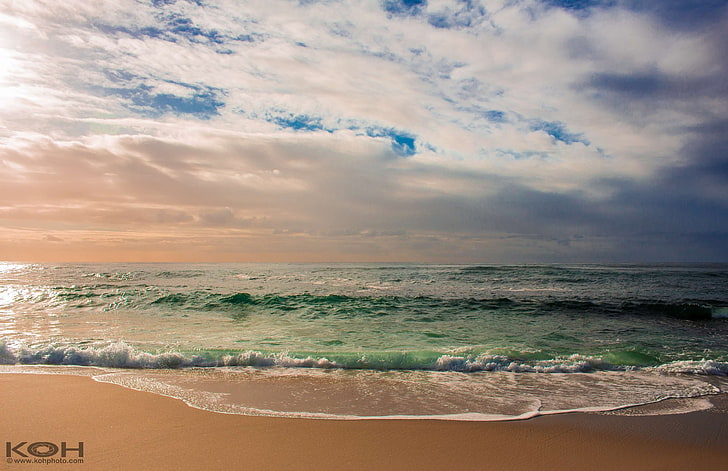 beach, california, clouds, cloudy, la jolla, ocean, pacific, sand, summer, sunset, vacation, water, waves, HD wallpaper
