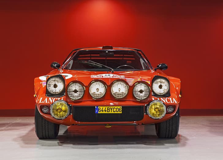 Rouge, voiture de sport, voiture de rallye, Lancia Stratos, Fond d'écran HD