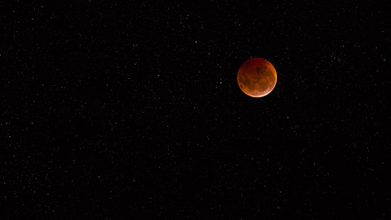 ภาพประกอบดวงจันทร์, ดวงจันทร์, พระจันทร์สีแดง, ดวงดาว, พระจันทร์สีเลือด, ท้องฟ้ายามค่ำคืน, คืนเต็มไปด้วยดวงดาว, ศิลปะอวกาศ, วอลล์เปเปอร์ HD HD wallpaper