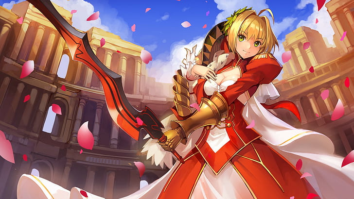 anime, dziewczyny anime, Sabre, Sabre Extra, Fate / Extra, ahoge, Fate Series, Tapety HD