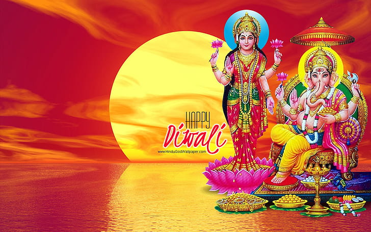 Laxmi Ganesh Happy Diwali And Diwali New Hindu God Hd Bakgrundsbilder 1920 × 1200, HD tapet