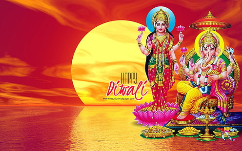 Laxmi Ganesh Happy Diwali i Diwali New Hindu God Hd Wallpapers 1920 × 1200, Tapety HD HD wallpaper