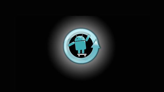 โลโก้ Android สีน้ำเงิน, cyanogenmod, เฟิร์มแวร์, ระบบปฏิบัติการ, Android, linux, วอลล์เปเปอร์ HD HD wallpaper
