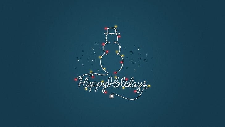Wish You Happy Holidays, snowman, snow, 2014 christmas, HD wallpaper