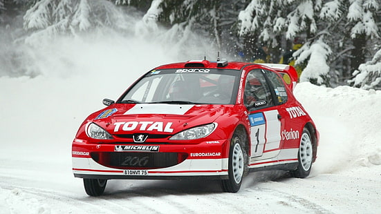 WRC, 206, Спорт, Пежо, Автомобиль, Ралли, HD обои HD wallpaper