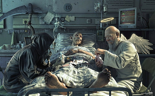 аниме ангел хазарт болница смърт реалистична, HD тапет HD wallpaper