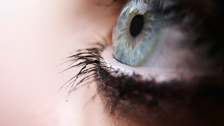 ludzkie oko, zamknięta fotografia ludzkiego oka, głębia ostrości, makro, oczy, Tapety HD