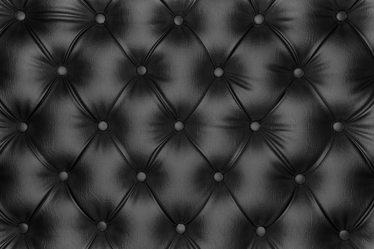 Tufted black leather cushion, leather, simple, HD wallpaper |  Wallpaperbetter