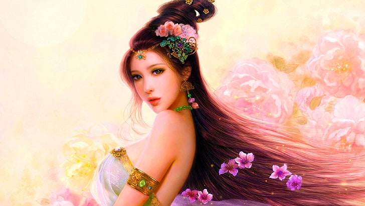 Pastel Beauty Art Cg Woman Asian Girl Ultra 3840×2160 Hd Wallpaper 1765410, HD wallpaper