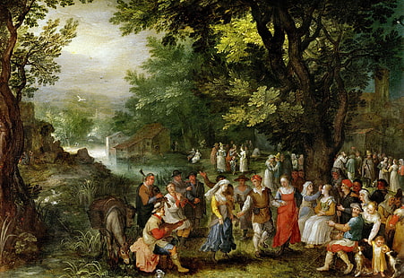 bild, bröllop, genre, Jan Brueghel den äldre, HD tapet HD wallpaper