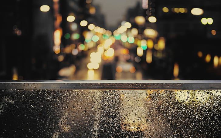 แสงไฟของเมืองที่อยู่นอกหน้าต่างฝนการถ่ายภาพโบเก้แบบเบา ๆ การถ่ายภาพ 2560x1600 แสงหน้าต่างฝนเมือง, วอลล์เปเปอร์ HD