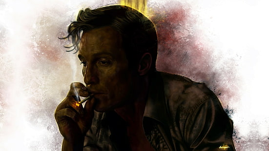 Vero detective, Matthew McConaughey, Rustin Cohle, Sfondo HD HD wallpaper
