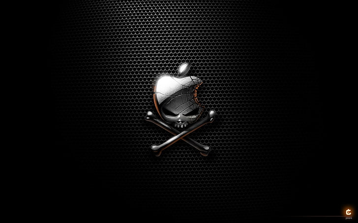 apple inc. شعارات الجمجمة والعظمتين المتقاطعتين 1920x1200 Technology Apple HD Art، Skull and Crossbones، Apple Inc.، خلفية HD