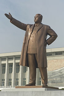 архитектура, КНДР, Северная Корея, статуя, Ким Ир Сен, диктаторы, HD обои HD wallpaper