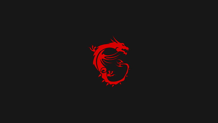 computer, dragon, logo, minimalism, MSI, Simple, HD wallpaper