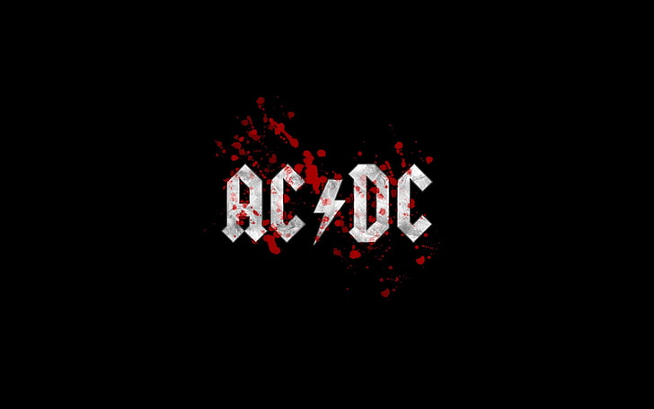 Ilustrasi AC DC, musik, hitam, logo, rock, ac / dc, hard-rock, Wallpaper HD