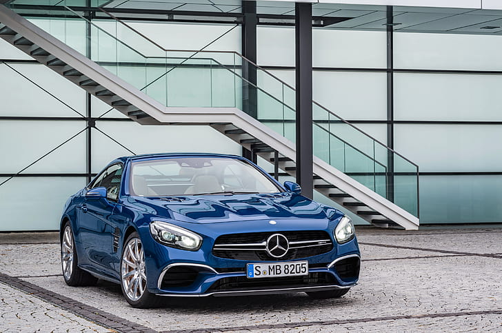 blue, Mercedes-Benz, convertible, Mercedes, R231, SL-Class, HD wallpaper