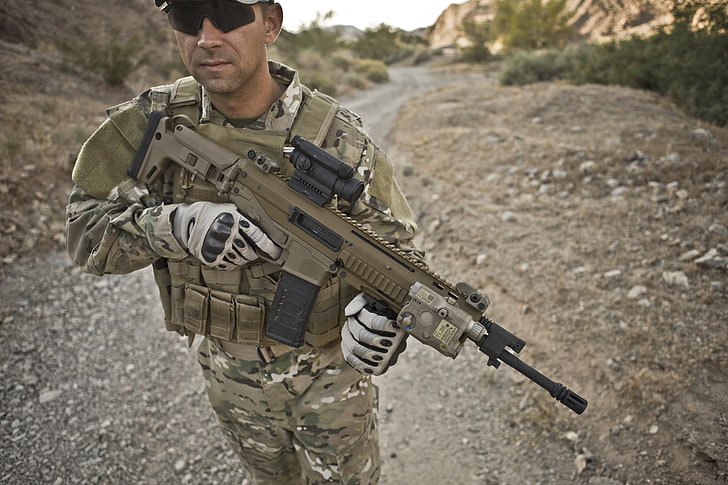 assault rifle, NATO, Magpul Masada, soldier, Remington ACR, HD wallpaper